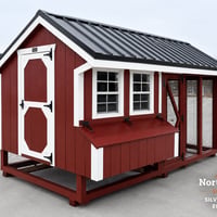 7'x14' Quaker Chicken Coop Combo