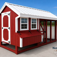7'x16' Quaker Chicken Coop Combo