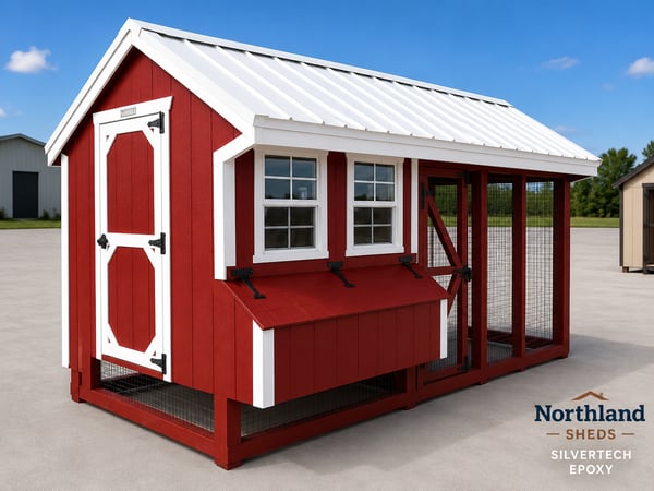 104622-E 7'x16' Quaker Chicken Coop Combo
