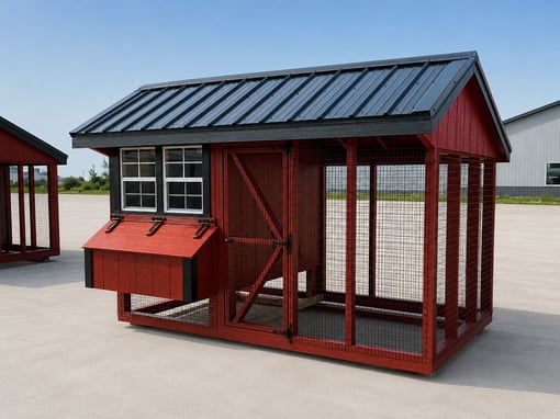 6'x10' Quaker Chicken Coop Combo