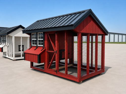 6'x10' Quaker Chicken Coop Combo