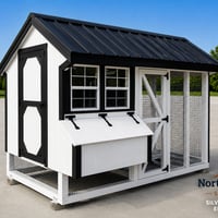 104659-E 6'x10' Quaker Chicken Coop Combo