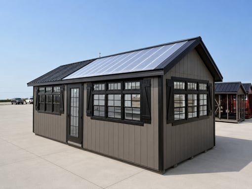 10'x24' Greenhouse & Shed Combo