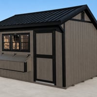 10'x12' Quaker Gable Wood Panel Chicken Coop
