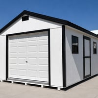 12'x16' Economy Ranch Wood Panel Garage