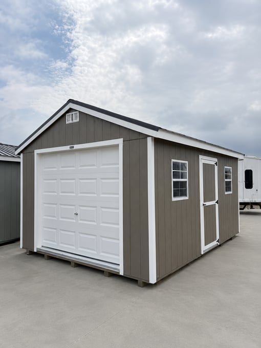 12'x16' Economy Ranch Wood Panel Garage