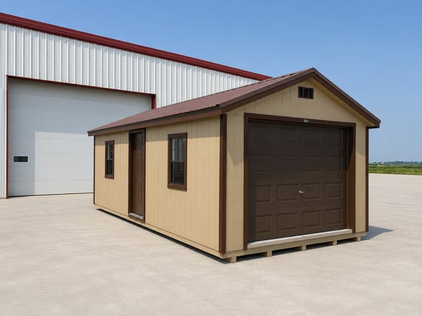 12'x24' Ranch Gable Wood Panel Garage