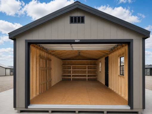 14'x32' Ranch Gable Wood Panel Garage