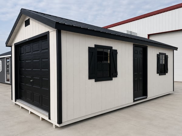 12'x24' Ranch Gable Wood Panel Garage