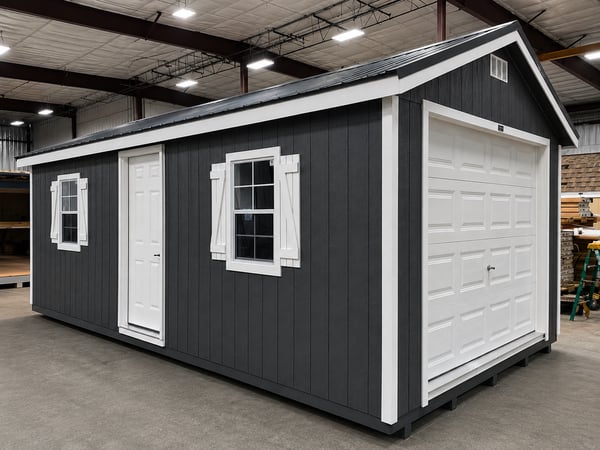 12'x24' Ranch Gable Wood Panel Garage