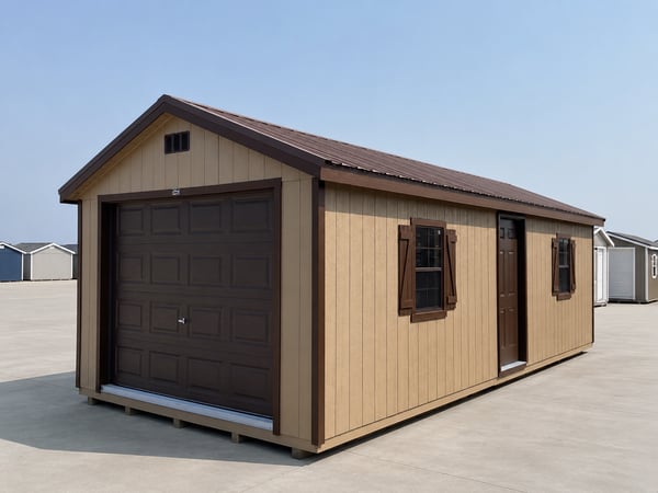 12'x28' Ranch Gable Wood Panel Garage